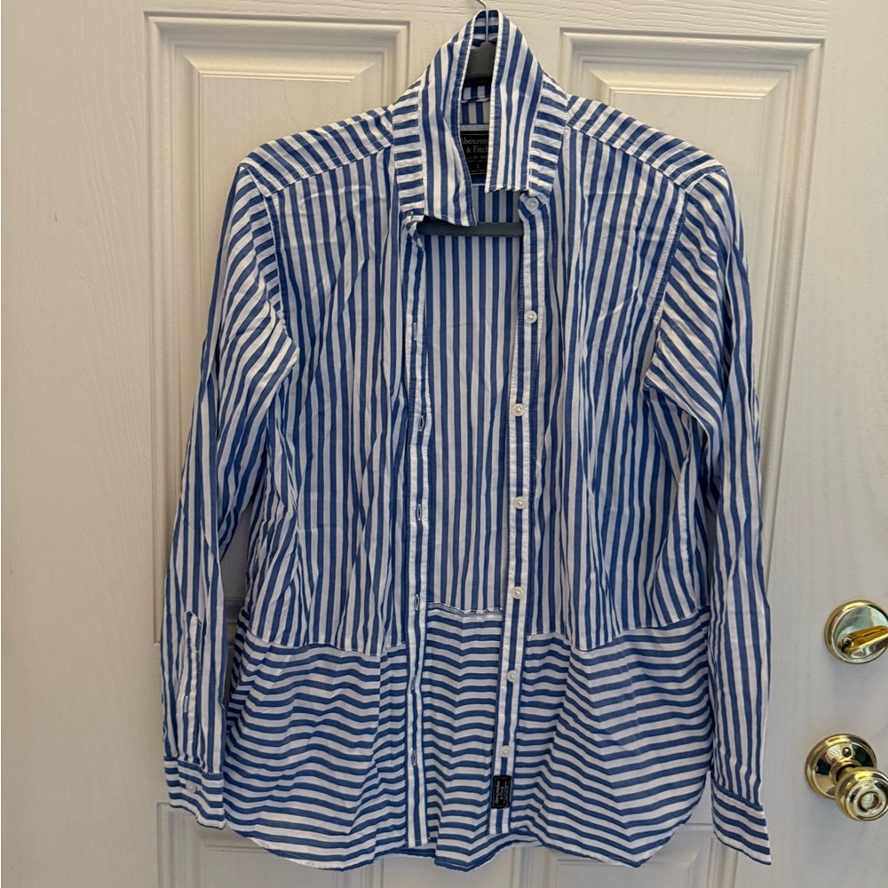Abercrombie mixed stripe button down